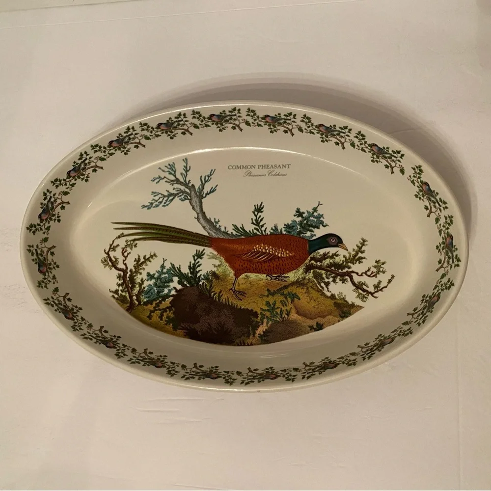 PORTMEIRION CASSEROLE SERVEWARE BAKE DINING COMMON PHEASANT WHITE BROWN GREEN